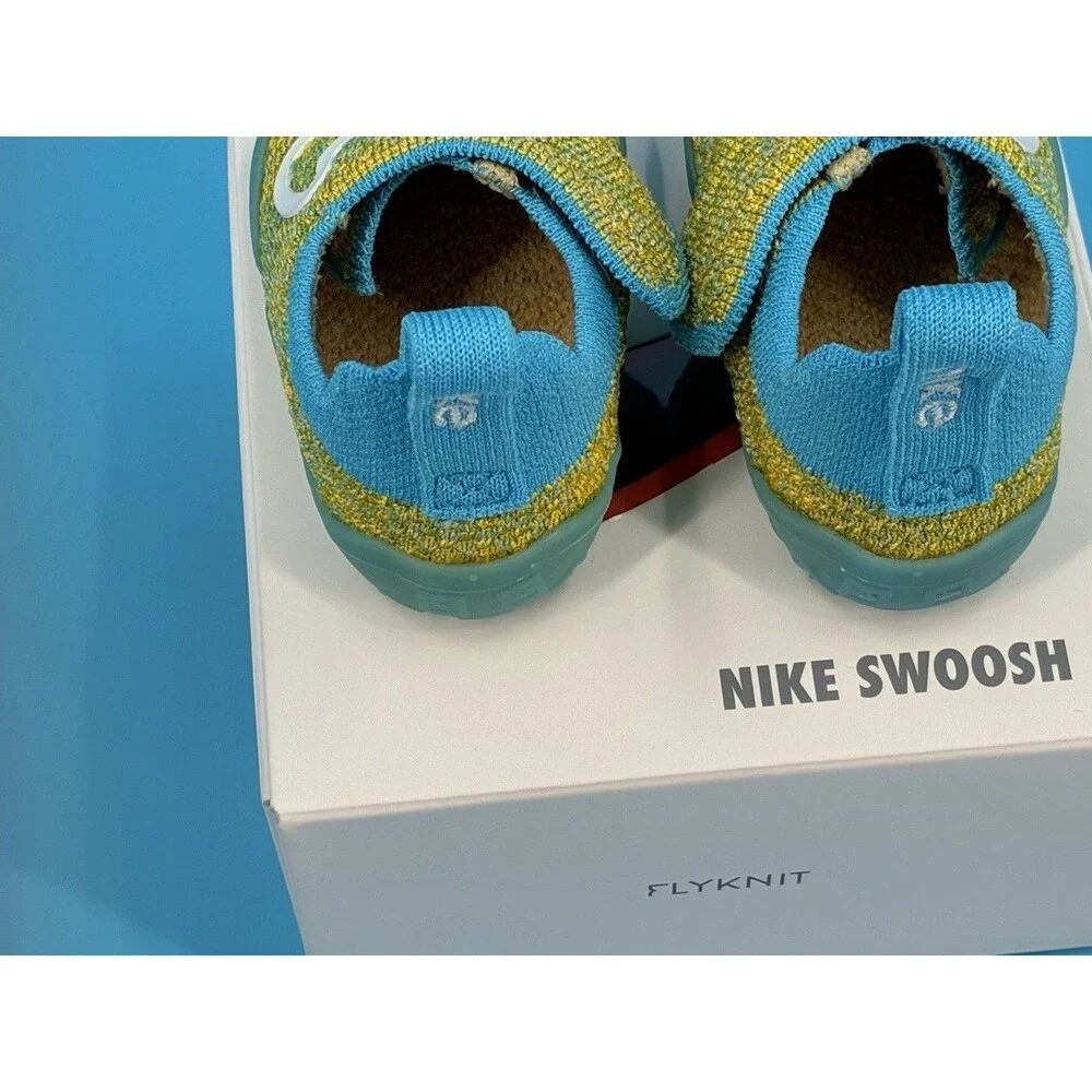Nike Swoosh 1 TD Baby Shoes Size 3C Team Gold Baltic Blue FB3244-700 NIB